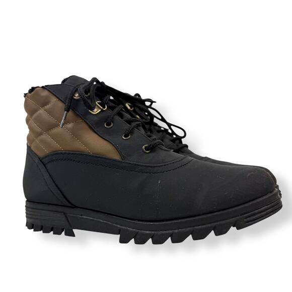 Vintage 80's waterproof black and brown lace up boots by JUDITH SPORT - Picture 13 of 14